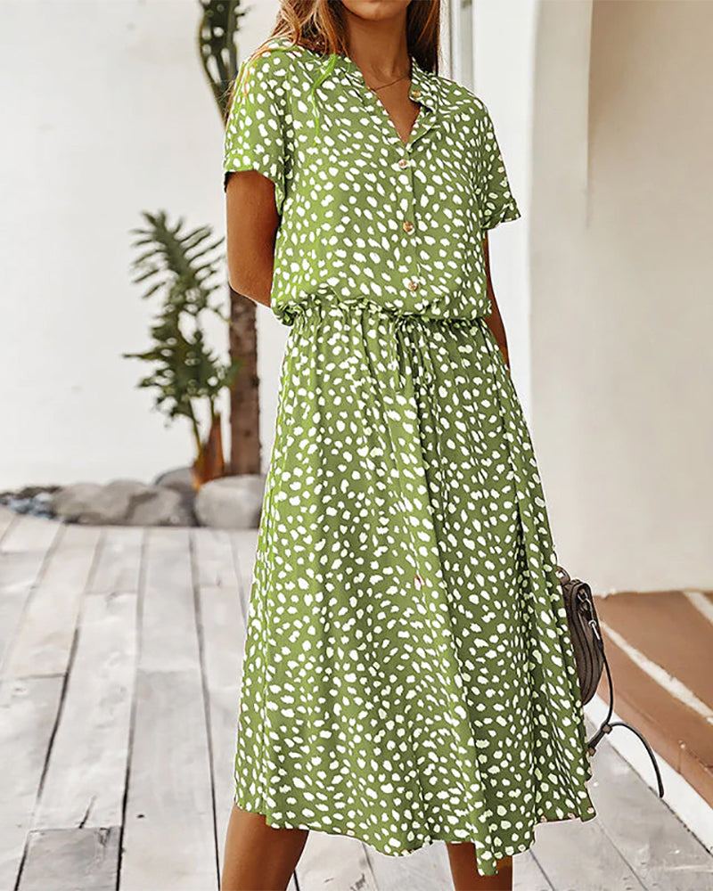 Jess® | Kleid mit V-Ausschnitt und Polka Dots