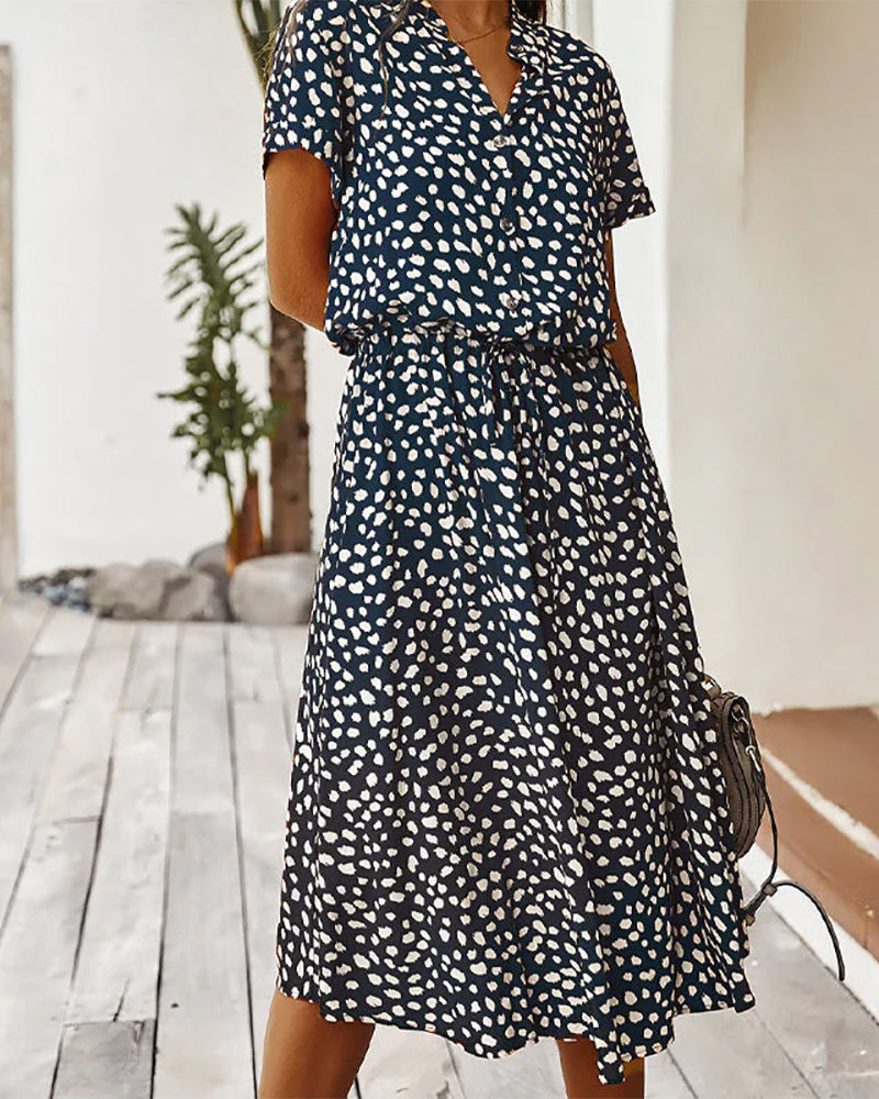 Jess® | Kleid mit V-Ausschnitt und Polka Dots