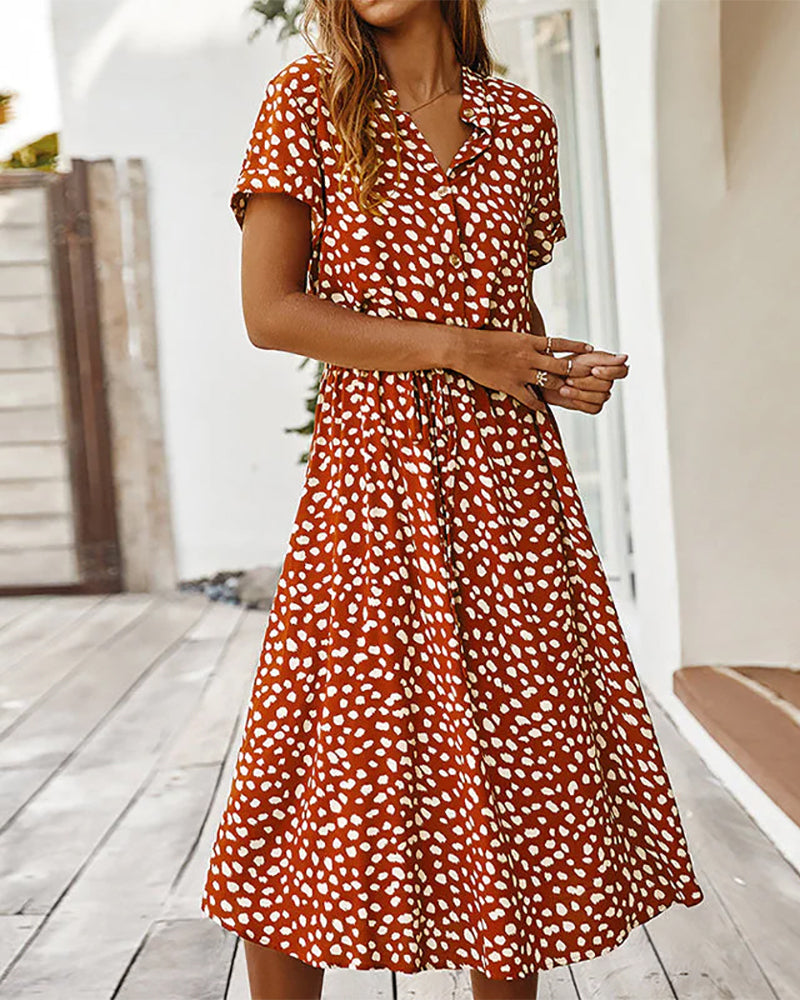 Jess® | Kleid mit V-Ausschnitt und Polka Dots