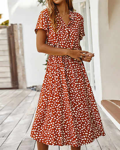 Jess® | Kleid mit V-Ausschnitt und Polka Dots