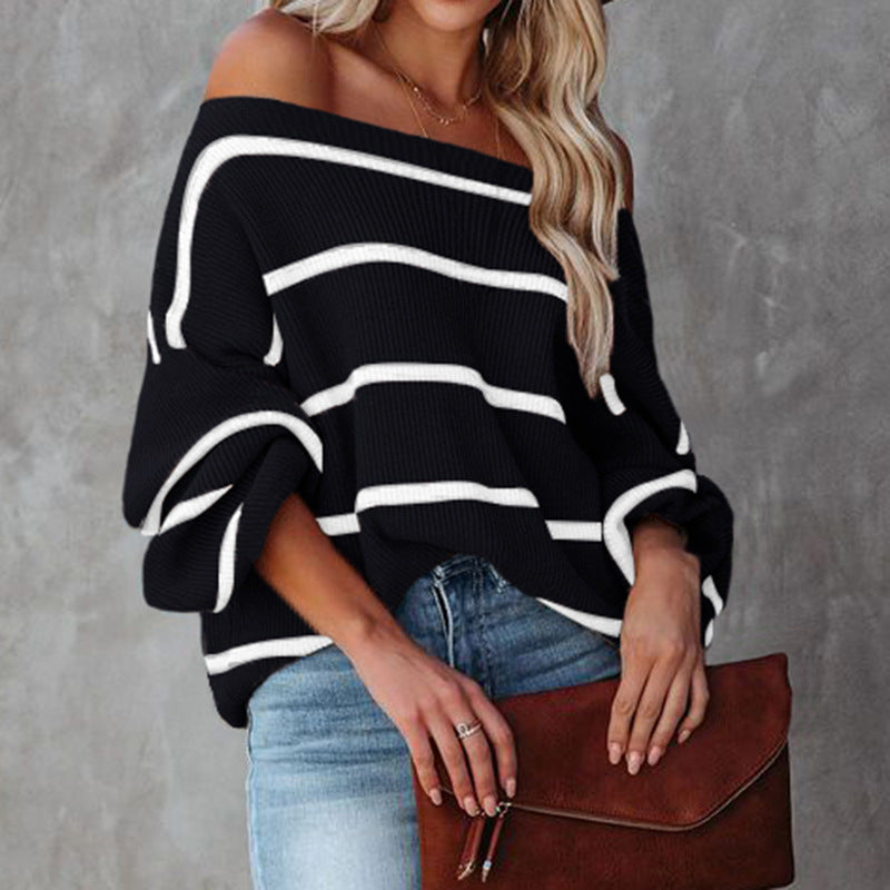 Low Neck Sweater/Long Sleeve Sweater/Loose Sweater