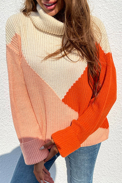 Contrast Lapel Pullover 