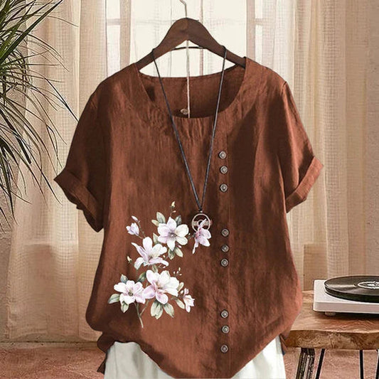 Floral Cotton Linen Shirt-4