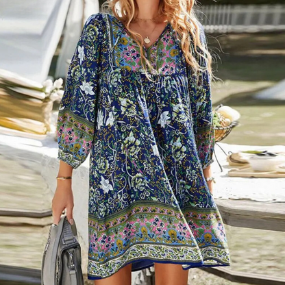 Amelia - Damen Vintage Bohemian Kleid