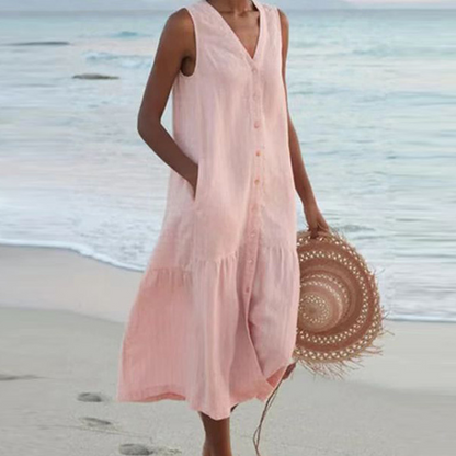 Marie® | Pale Pink Linen Dress