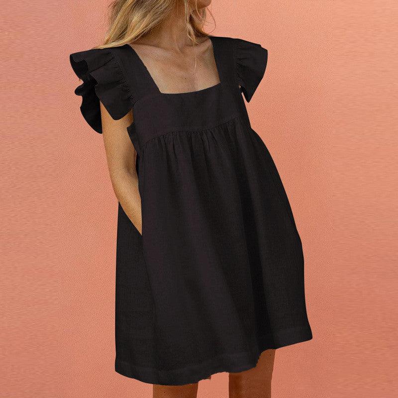 Ava® | Flirty Ruffled Mini Dress mit quadratischem Ausschnitt