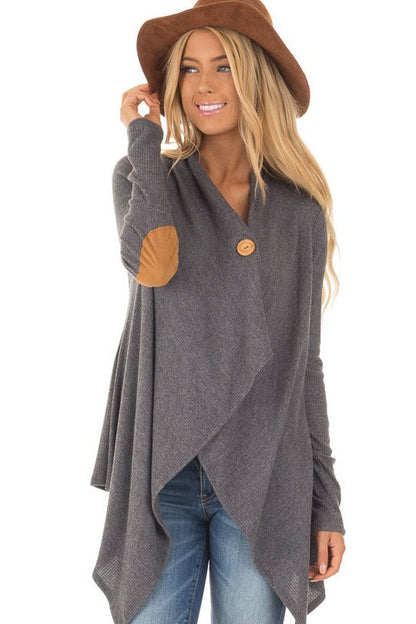 Irregular Fall Cardigan Coats for Women-Shirts & Tops-Grey-S-Free Shipping Leatheretro