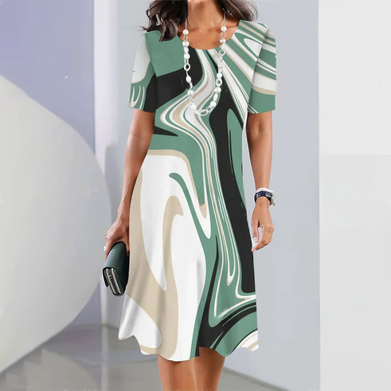 Constance® | Elegantes Kleid mit Marmormuster