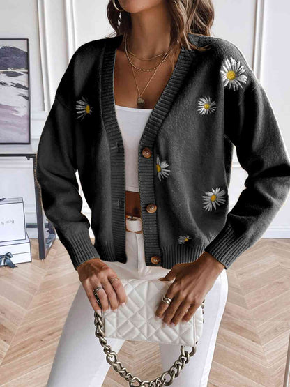 Floral Button Up Cardigan king-general-store-5710.myshopify.com