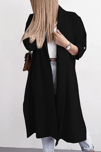 Open Front Trench Cardigan - Fashiondia