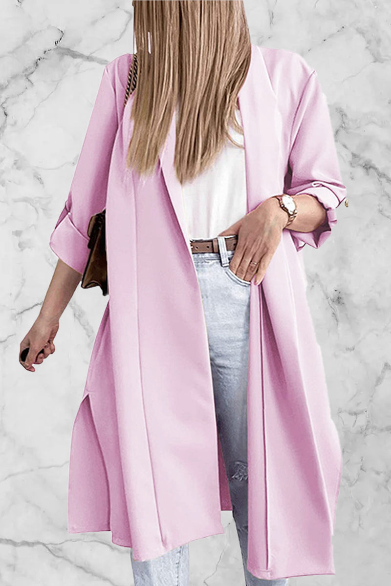 Open Front Trench Cardigan - Fashiondia