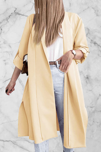 Open Front Trench Cardigan - Fashiondia