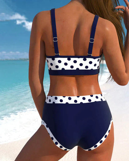 Marly® | Hohe Taille Patchwork Polka Dot Bikinis