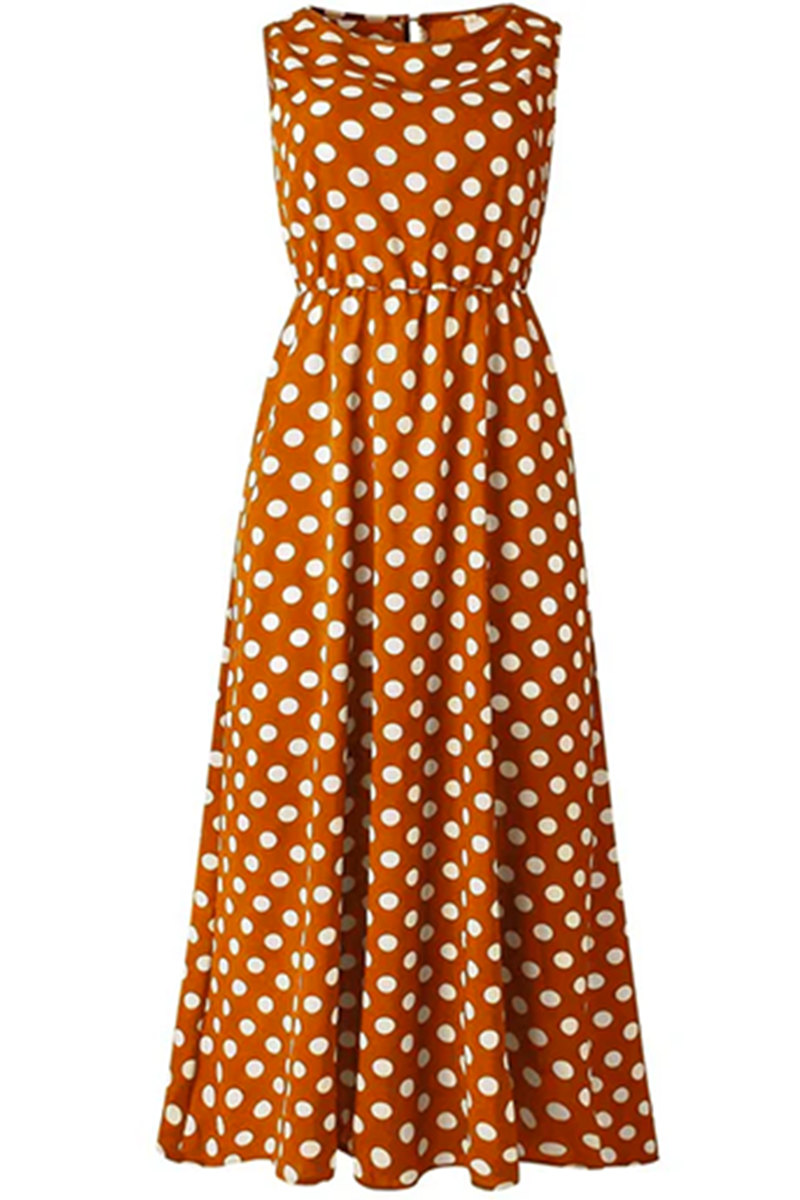 Felicia |Polka Dot Rundhalsausschnitt Kleid