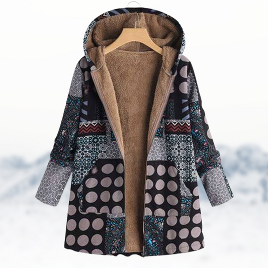 Maya® | Schicker, kuscheliger Wintermantel mit Print