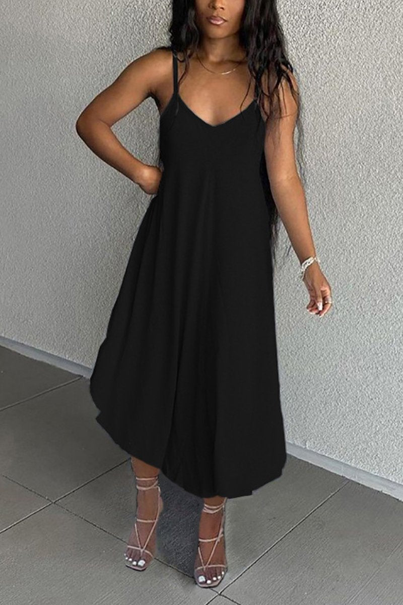 Rodress-freeshipping-spaghetti-straps-side-slit-midi-dress