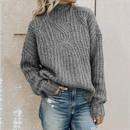 Women's Turtleneck Knitted Pullover Sweater