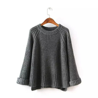 Knitting Bell Sleeve Thick Sweater