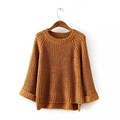 Knitting Bell Sleeve Thick Sweater