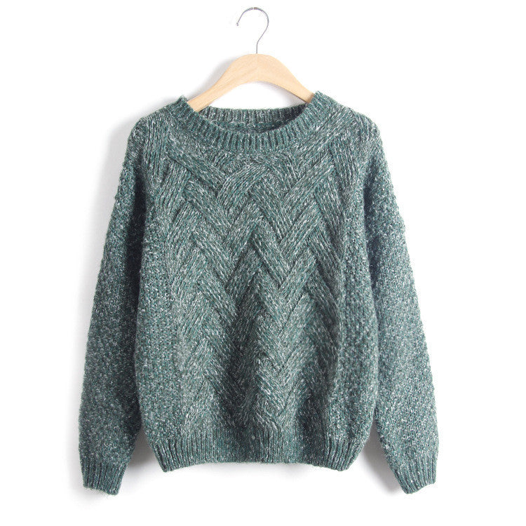 Scoop Pull Over Knitting Sweater