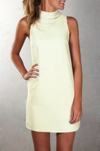 Pure Color Sexy O-neck Sleeveless Short Dress - May Your Fashion - 4