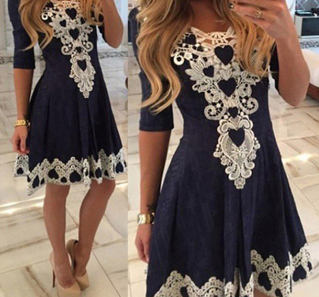 Sexy Lace High Waist Short Dress