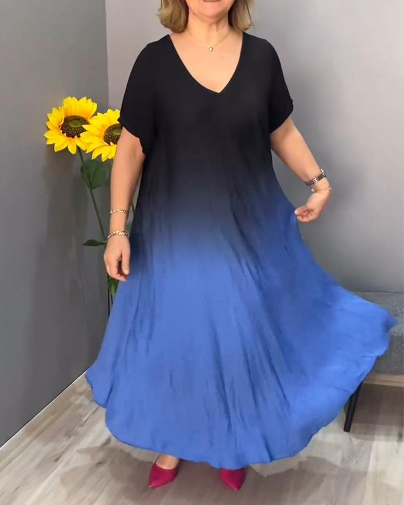 Kc® | Lässiges plissiertes Ombre-Kleid