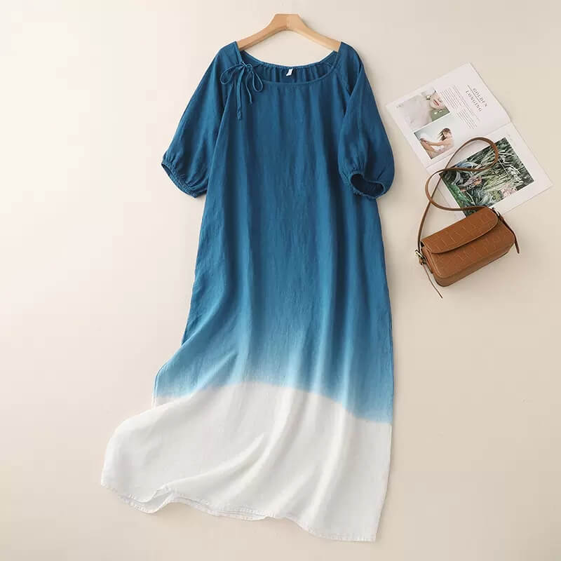 Women Plus Size Gradient Long Dress