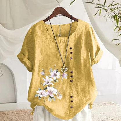 Floral Cotton Linen Shirt-10