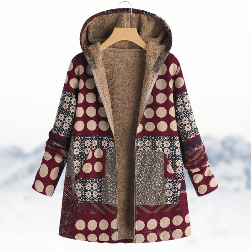 Maya® | Schicker, kuscheliger Wintermantel mit Print