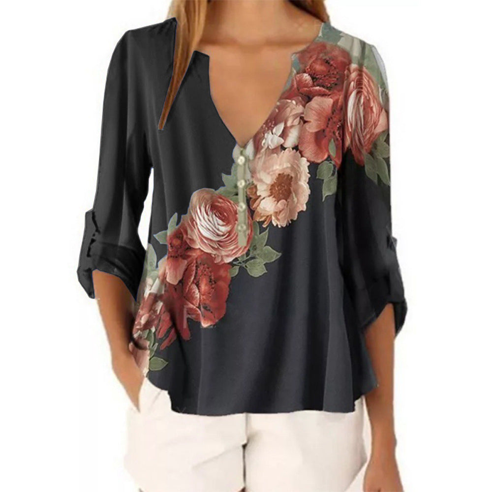 Shirt  | Plus size Floral print shirt for women | [option1] |  [option2]| thecurvestory.myshopify.com