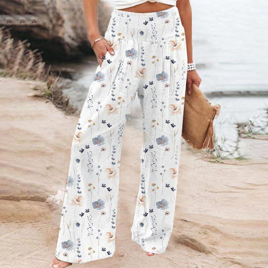 Yna® | Fresh Plant Print Seitentaschen-Hose