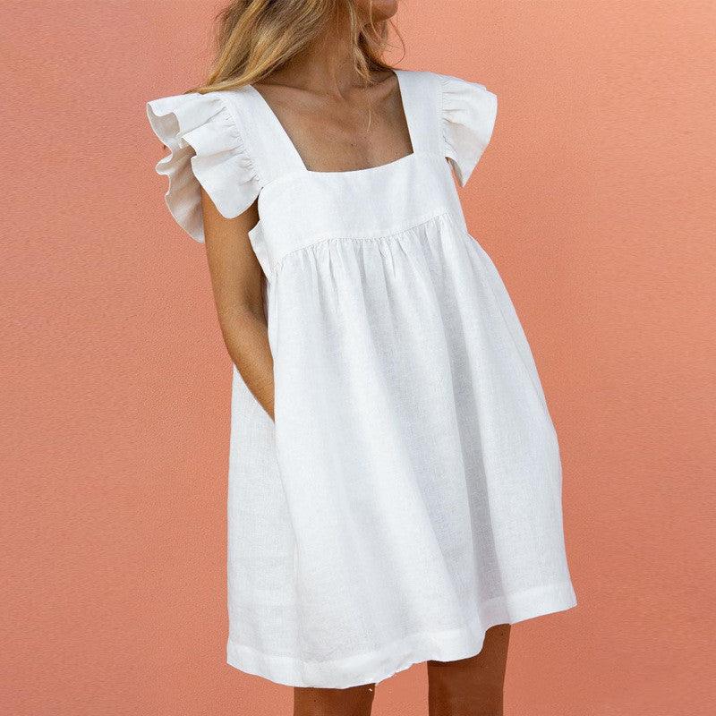 Ava® | Flirty Ruffled Mini Dress mit quadratischem Ausschnitt