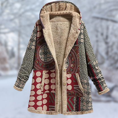 Maisie® | Stylischer Wintermantel mit Kapuze und Print