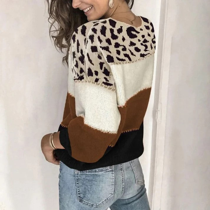 Olivia® | Stylischer Baumwollpullover im Leoparden-Stil