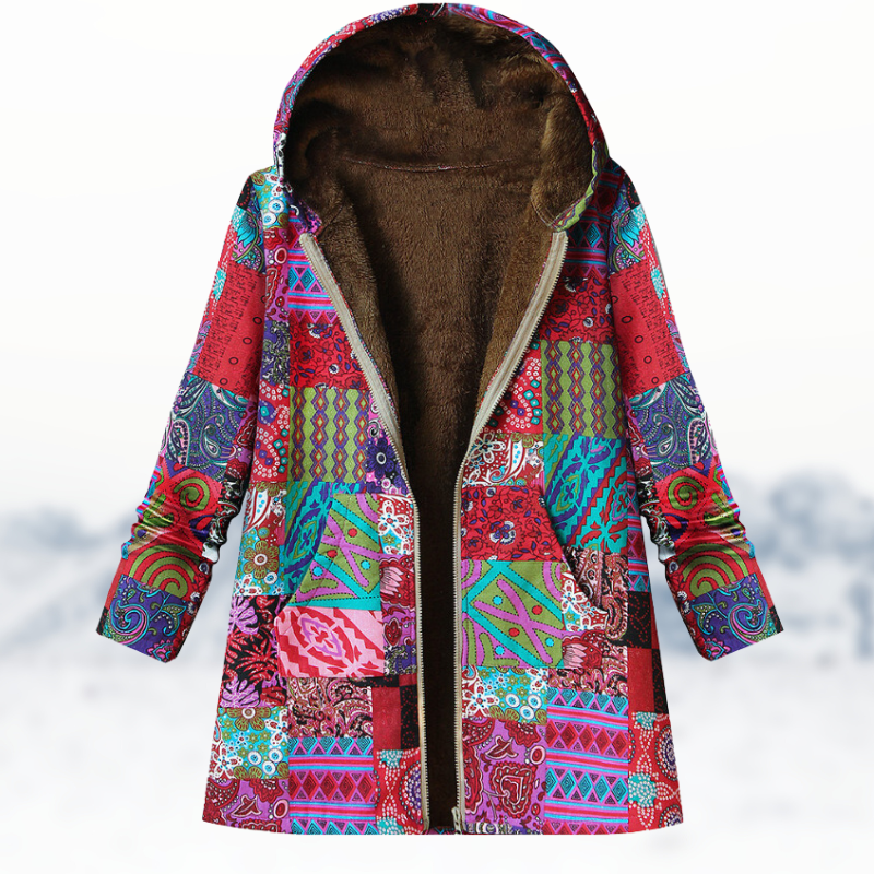 Maya® | Schicker, kuscheliger Wintermantel mit Print