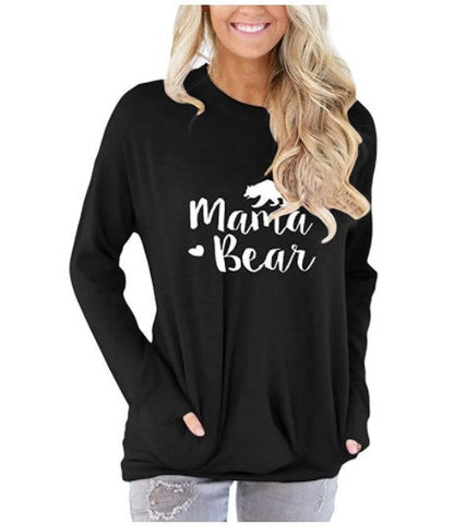 Women’s Long Sleeve Mama Bear Top with Pockets in 10 Colors S-XXL - Wazzi's Wear