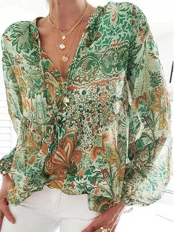 Tops  | Plus Size Women's Full sleeves Printed top | thecurvestory.myshopify.com