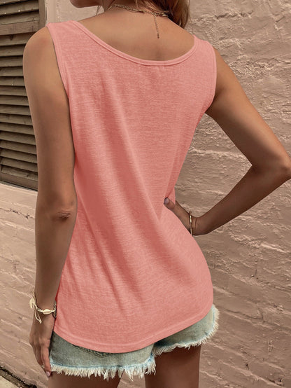 Lina® | Fake Button Tank Top