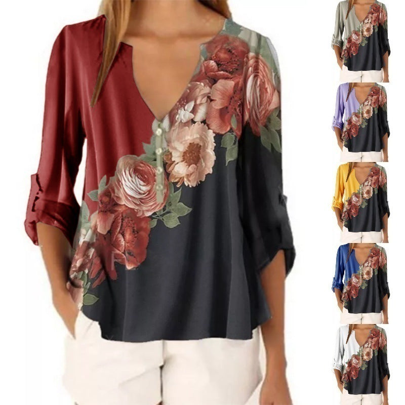 Shirt  | Plus size Floral print shirt for women | [option1] |  [option2]| thecurvestory.myshopify.com