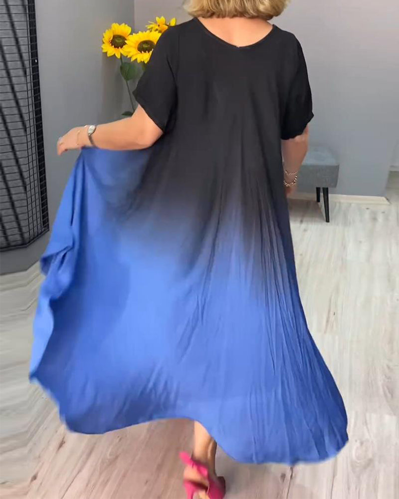 Kc® | Lässiges plissiertes Ombre-Kleid