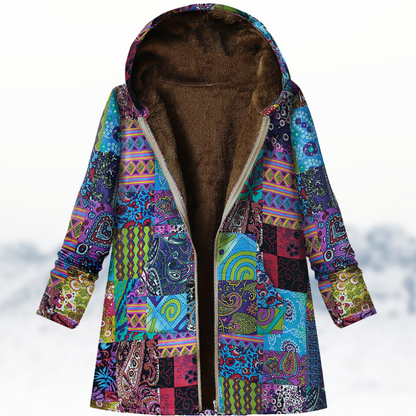 Maya® | Schicker, kuscheliger Wintermantel mit Print