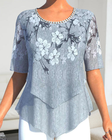 Delphina® | Bluse mit geblü...