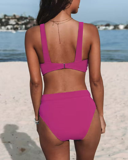 Cyndi® | Schicke monochrome Bikinis mit hoher Taille