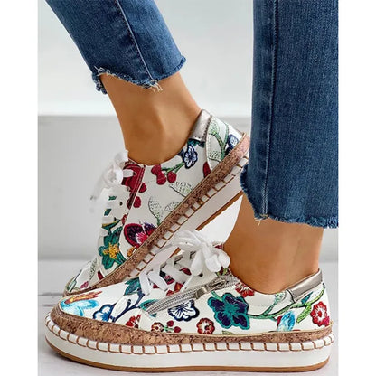 Matilda| Mode Elegante Floral Gedruckt Runde Casual Turnschuhe