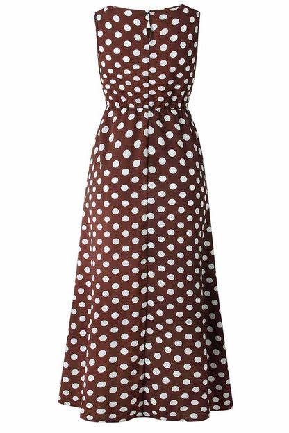 Felicia |Polka Dot Rundhalsausschnitt Kleid