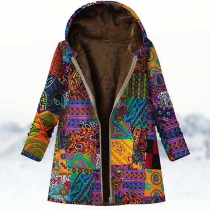 Maya® | Schicker, kuscheliger Wintermantel mit Print