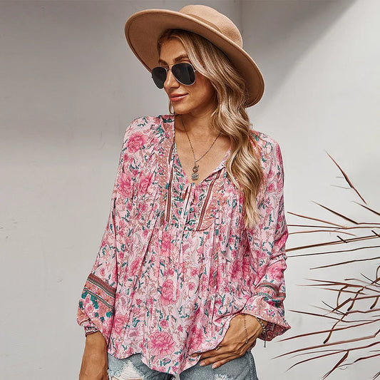 Susanne® | Modische Boho Langarm Bluse