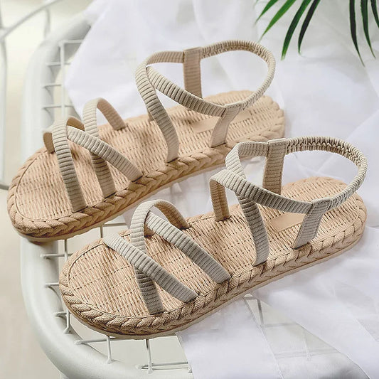 Fallon| Flacher Strand Flacher Absatz Mode Sandalen