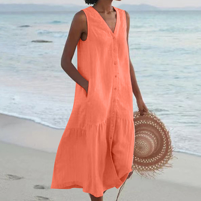 Marie® | Pale Pink Linen Dress